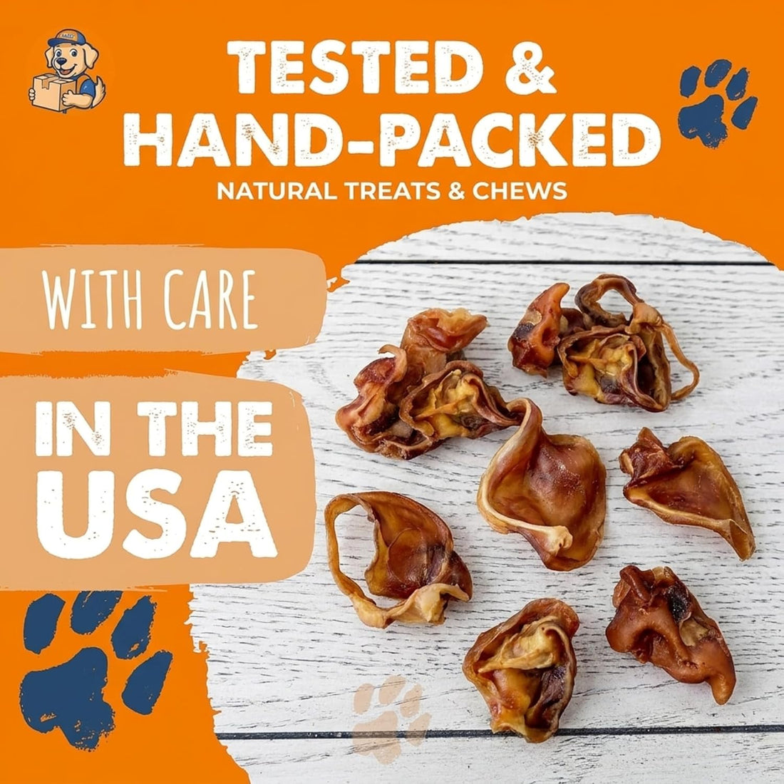 K9warehouse Bulk Pig Ear Bites for Dogs 100% Pork, Rawhide Alternative