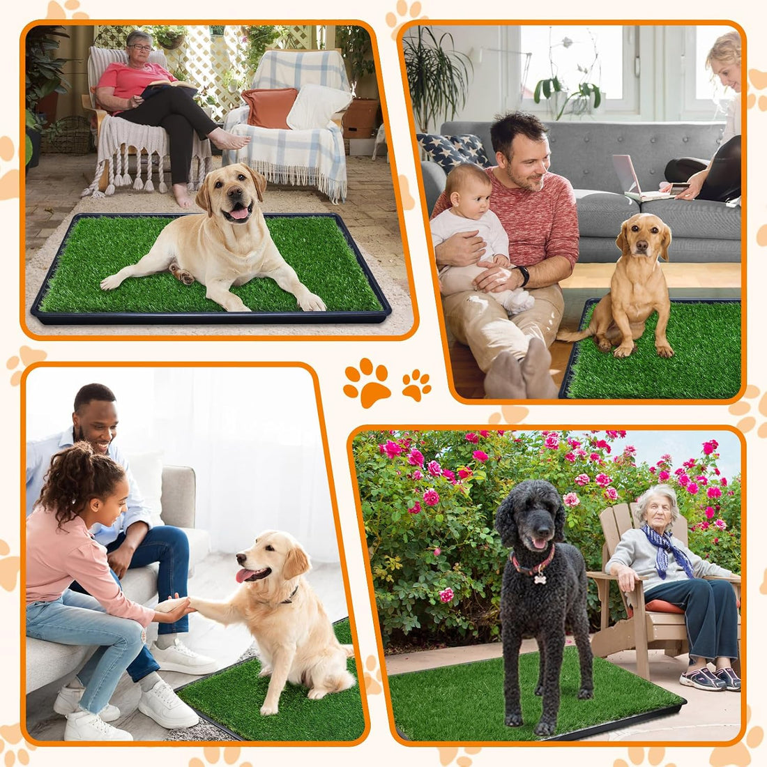 LOOBANI 33.2in x 21in Replacement Artificial Grass for Dogs Potty