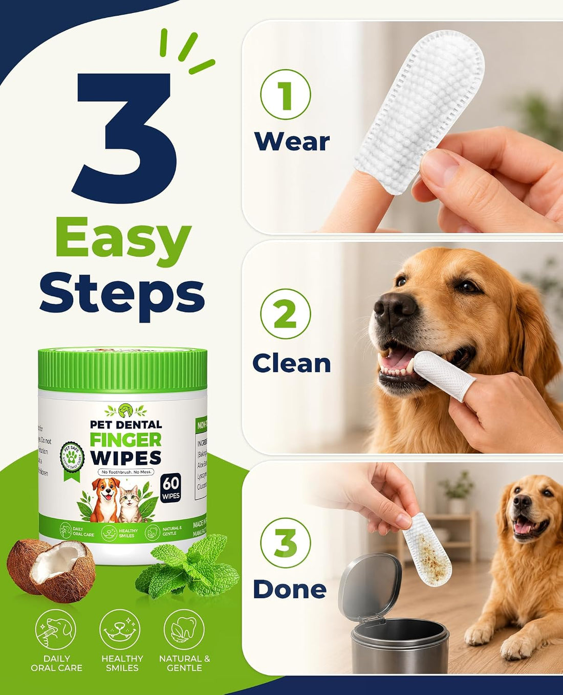 Dog Dental Wipes for Teeth Cleaning