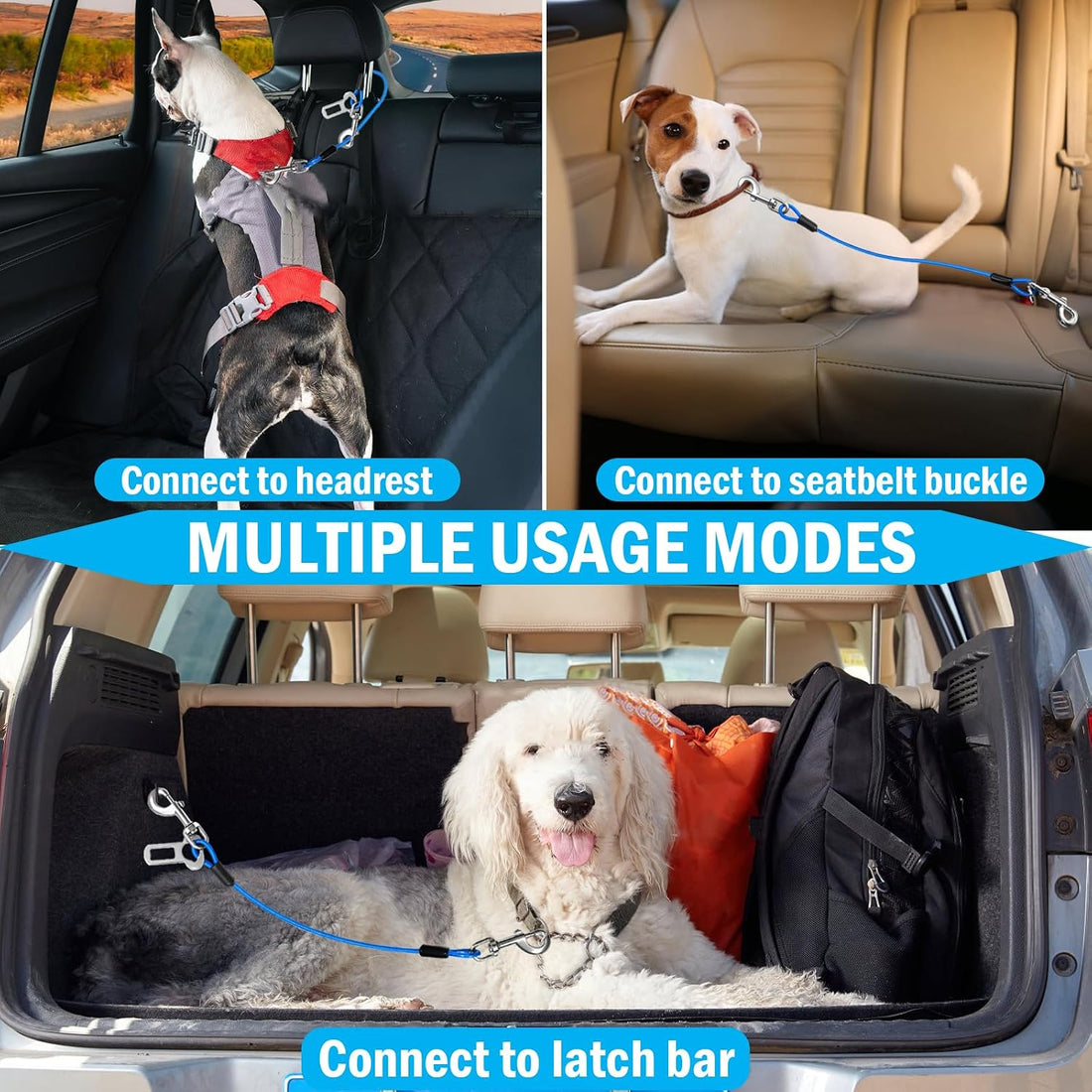Dog Car Safety Harness, Seatbelt Leash