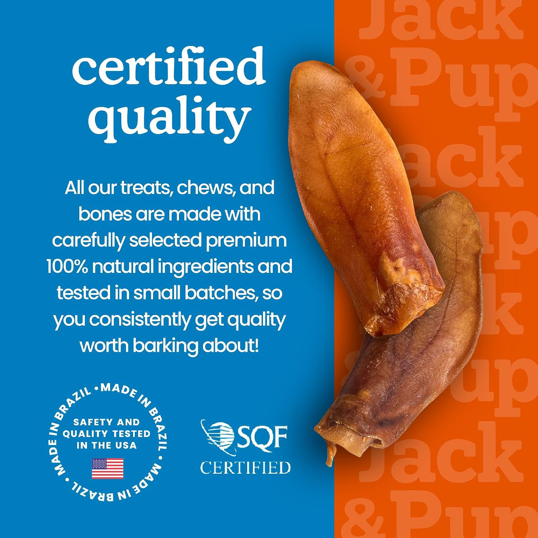 Jack&Pup Half Pig Ears for Dogs