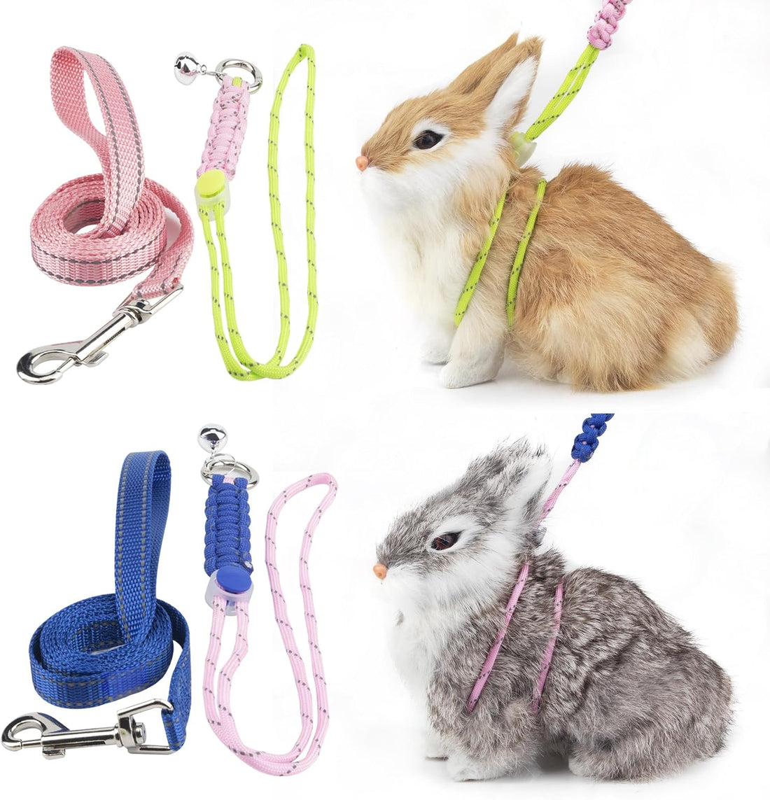 Figure 8 Ferret Harness and Leash Set, Blue+Orange, 2 Pack