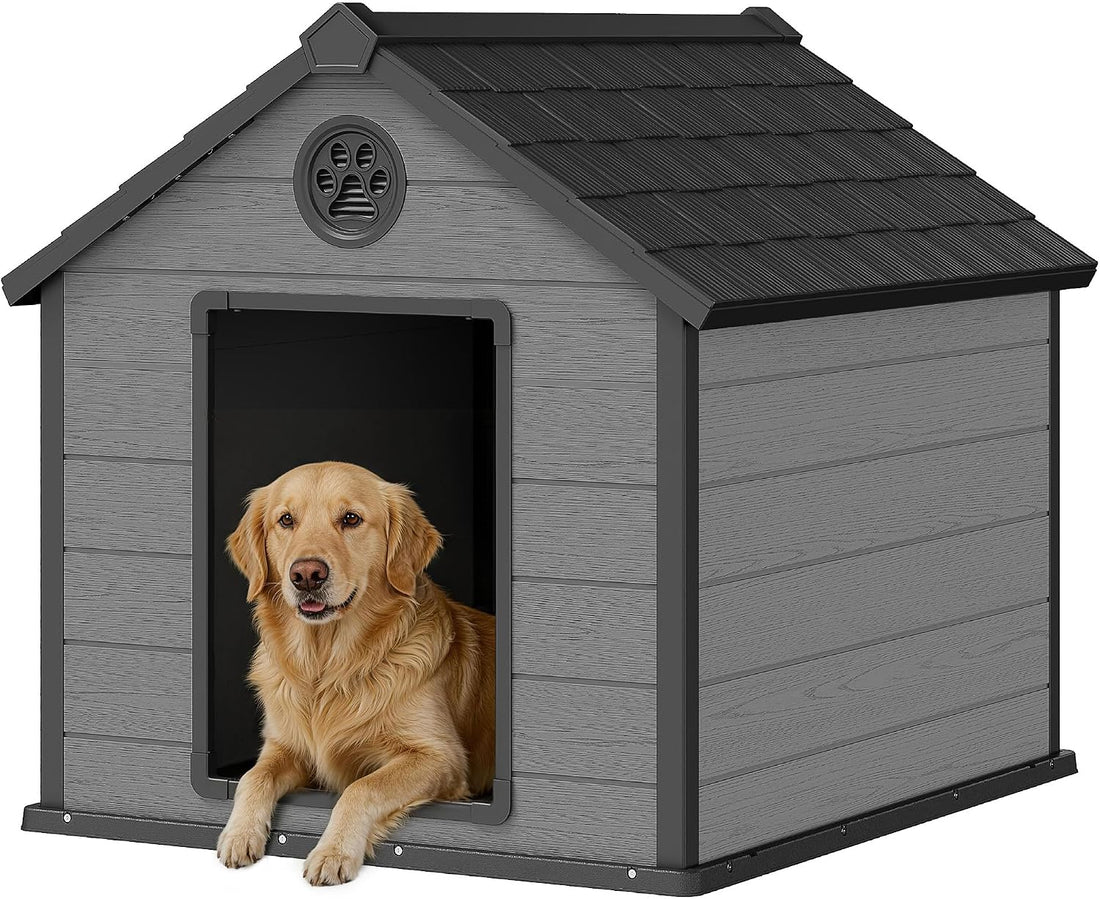 Fancyango Large Dog House for Outdoor Indoor Use Stable Plastic