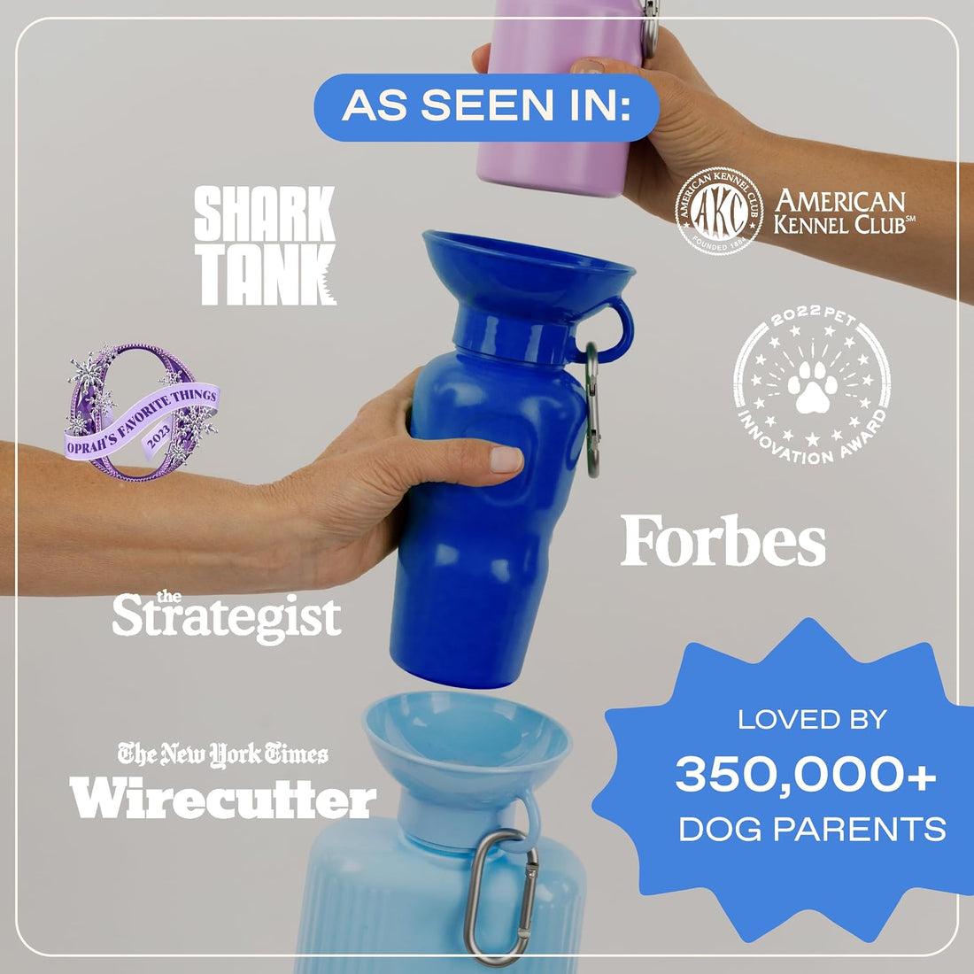 Springland Classic Portable Dog Water Bottle with Built-in Bowl