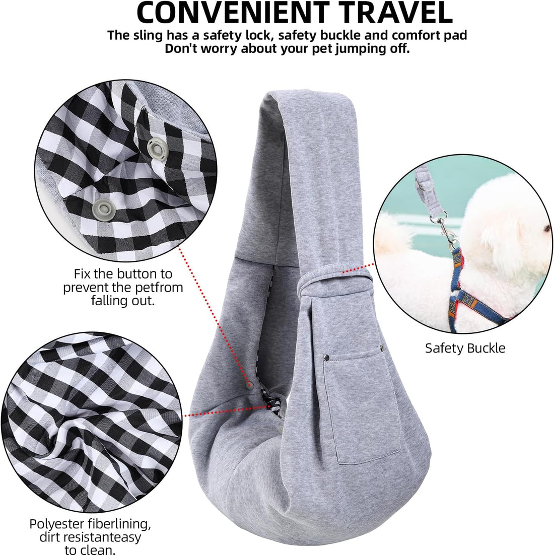 Dog and Cats Carrier Sling, Puppy Small Pet Carrier with Storage