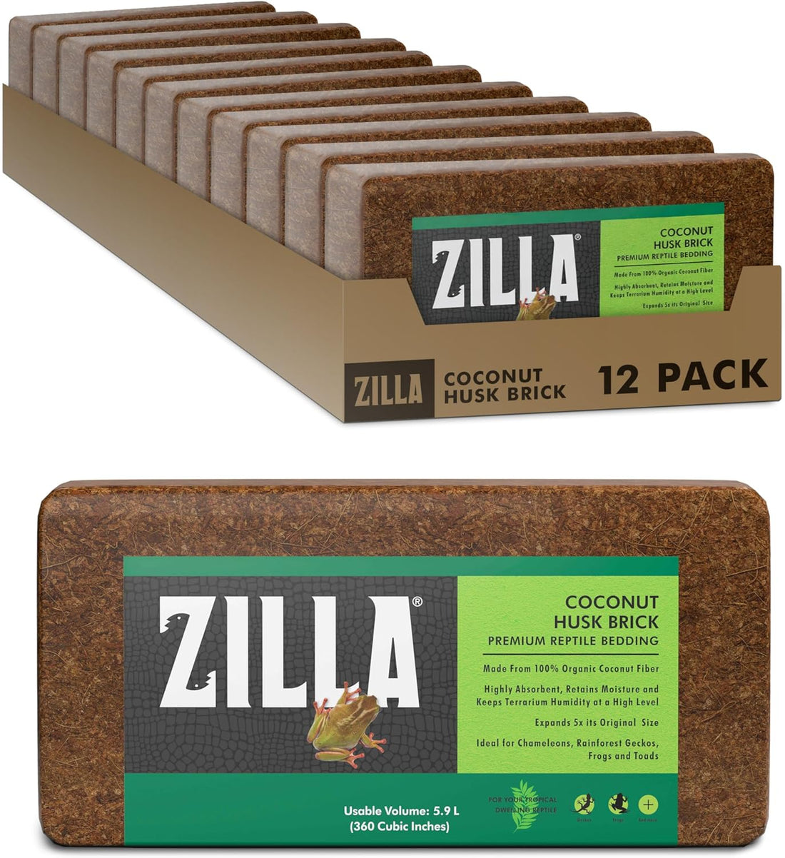 Zilla Coconut Husk, Organic Reptile Bedding, Coconut Fiber, One size
