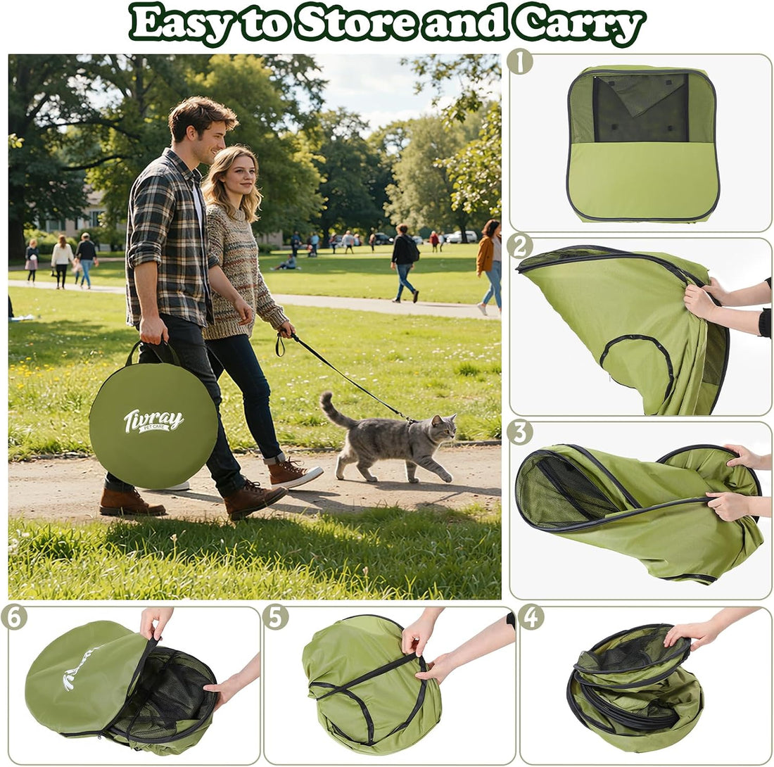 Cat Playpen, 3-in-1 Pop-up Outdoor Cat Enclosure