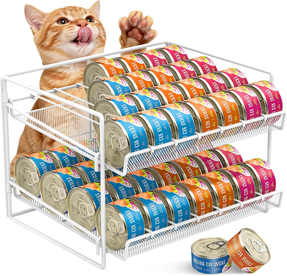 Cat Food Can Organizer 3-Tier Can Organizer for Pantry 84 Cans 3.5oz