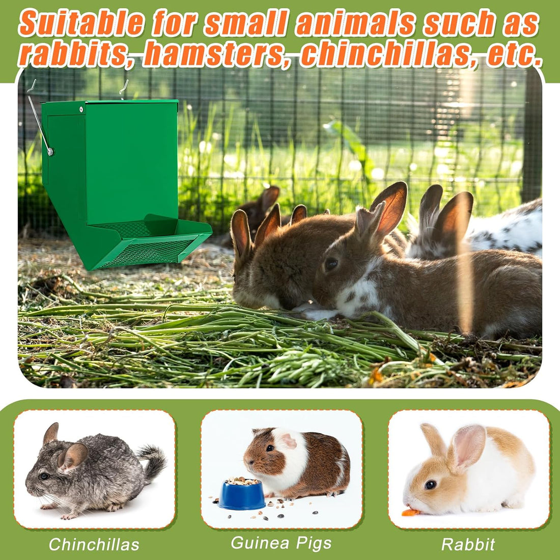 Maxcheck 2 Pcs Rabbit Feeder for Cages