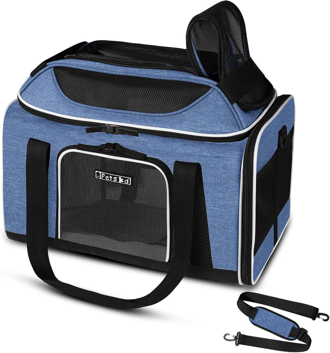 Petskd Top-Expandable Small Pet Carrier 18"x11"x11" Airline Approved