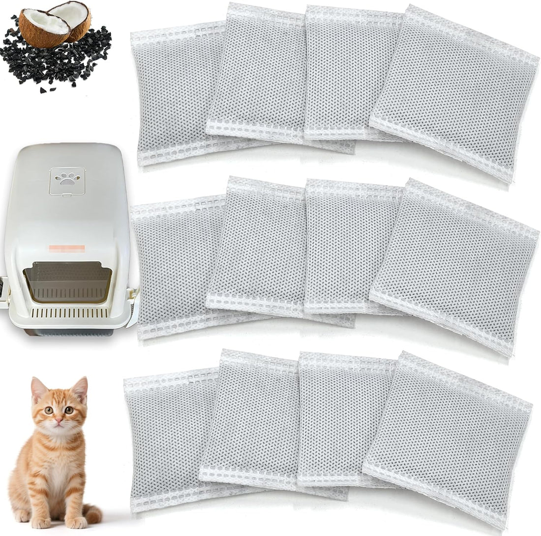 NEWKE 12Pcs Activated Carbon Odor Remover Refills for Hooded Cat