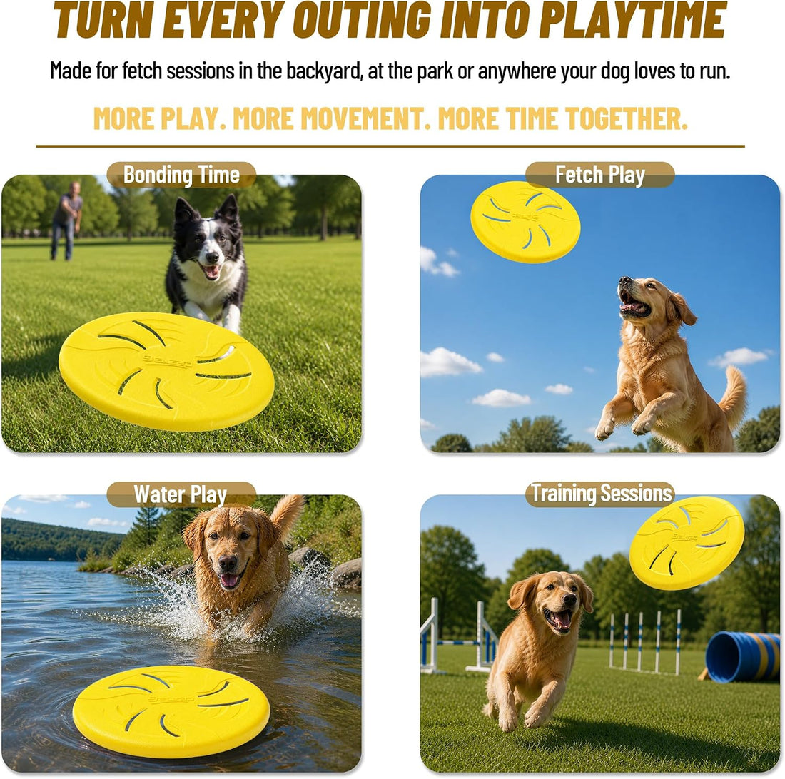 Dog Flying Disc, Flexible TPR Dog Fetch Toy, 9.06 inch