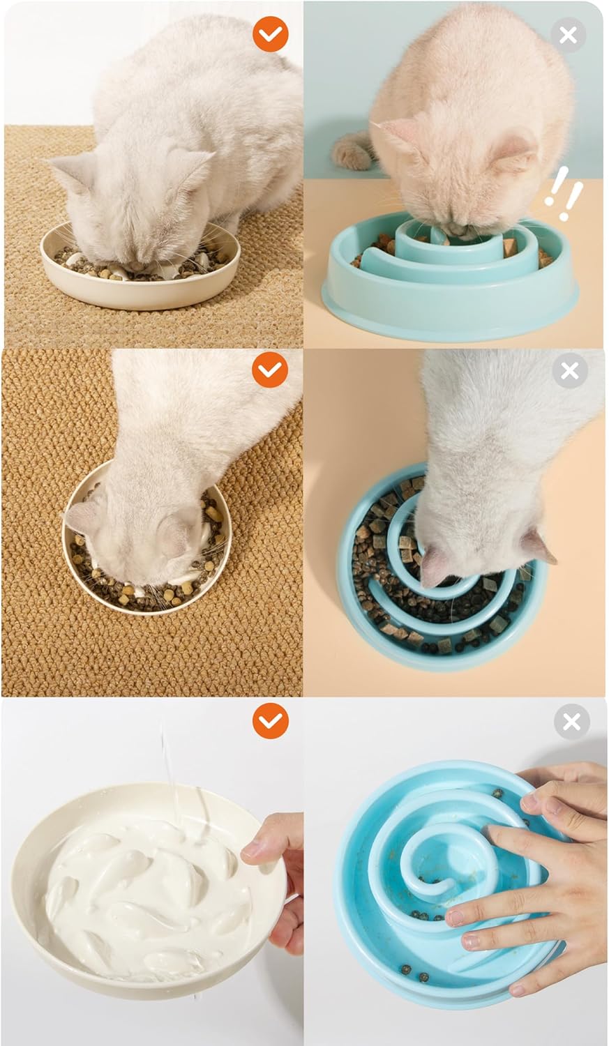 Slow Feeder Bowl for Cats and Small Dogs,Cilkus Fish Pool Design