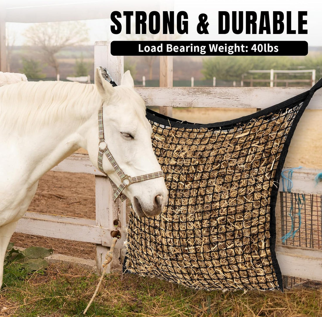 Slow Feed Hay Nets for Horses, Large Capacity Hay Bags, 2 Pack