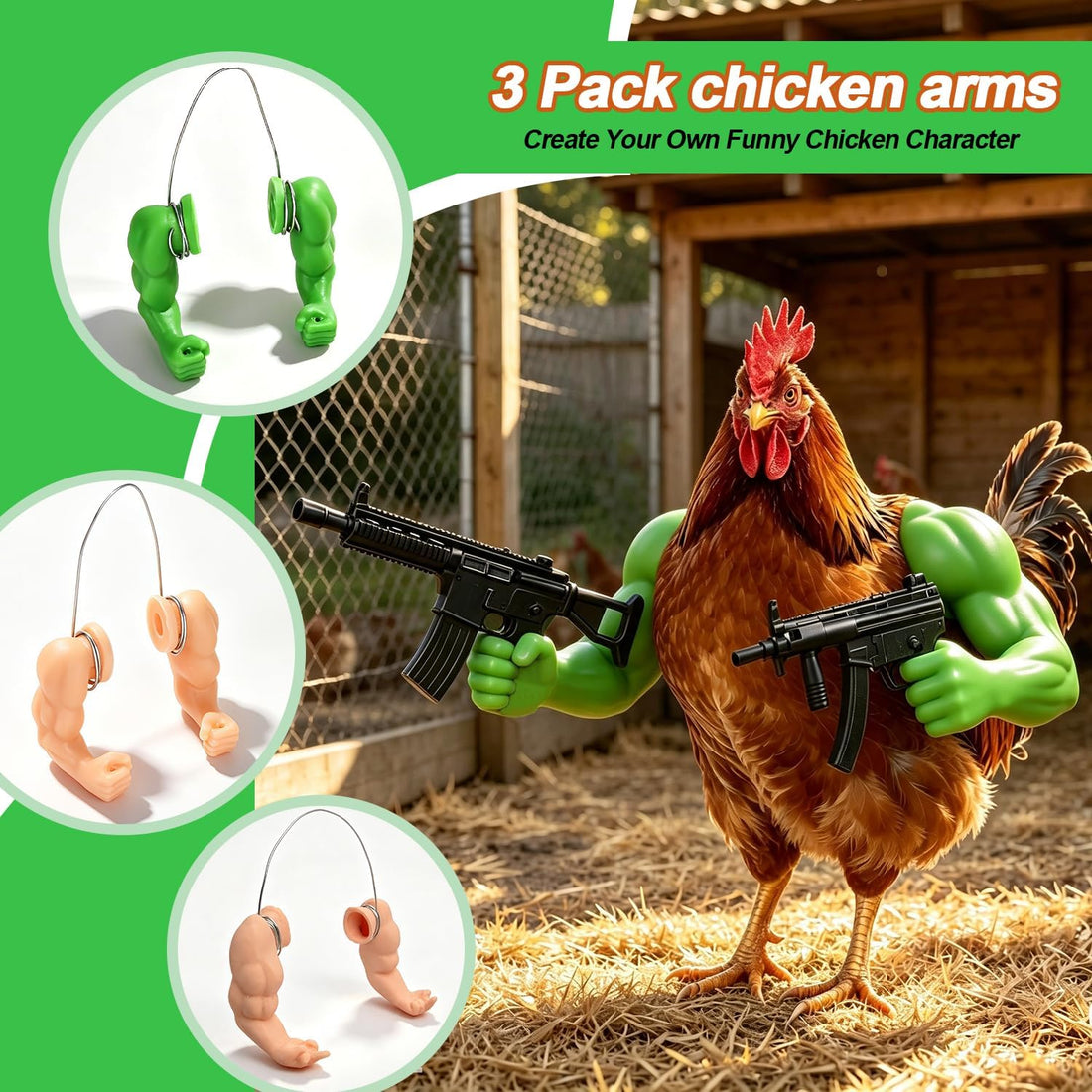 Enrichoice 3 Pairs Chicken Arms to Put on Chickens Toys