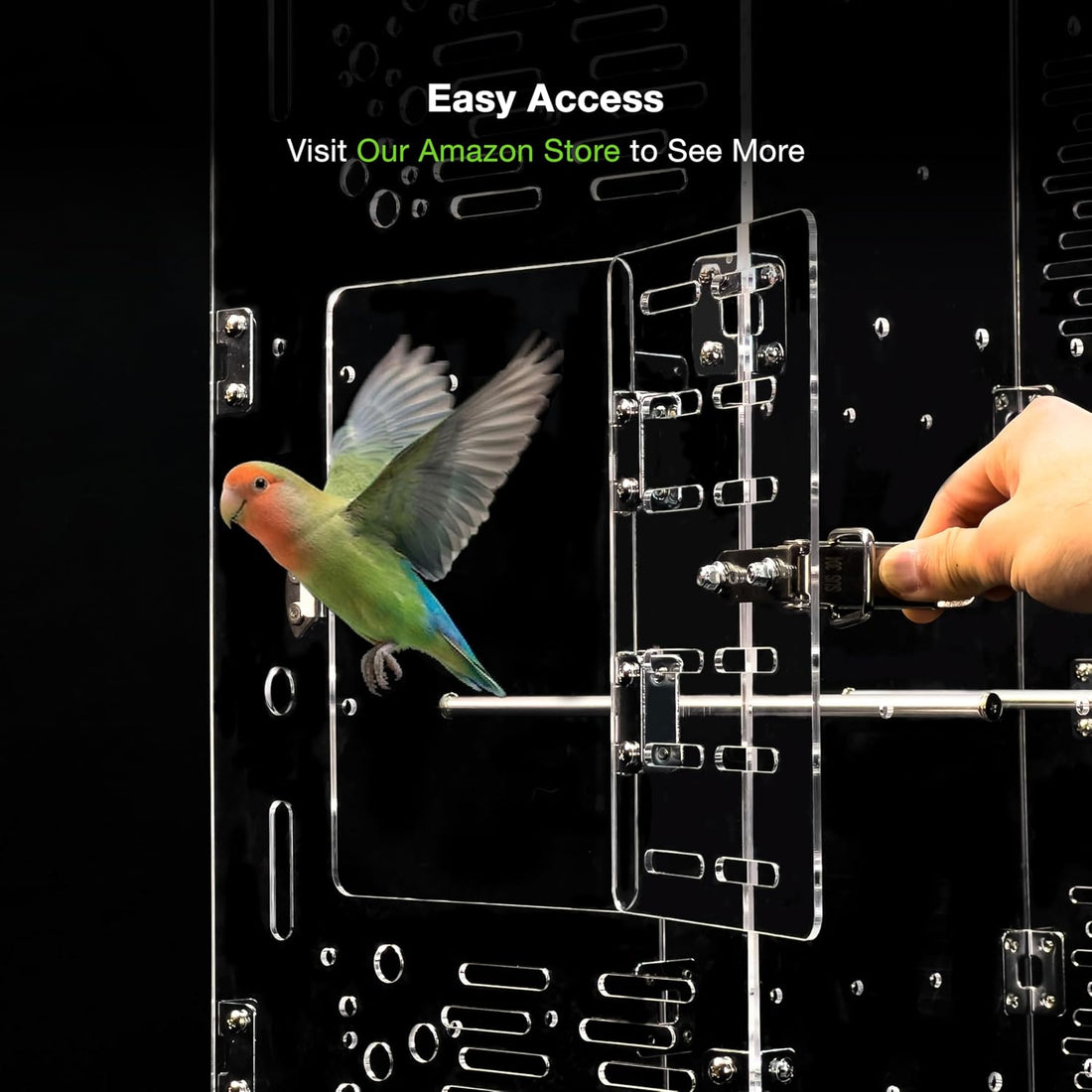 GuineaLoft™ Model-ET223 Crystal Clear Acrylic Bird Cage