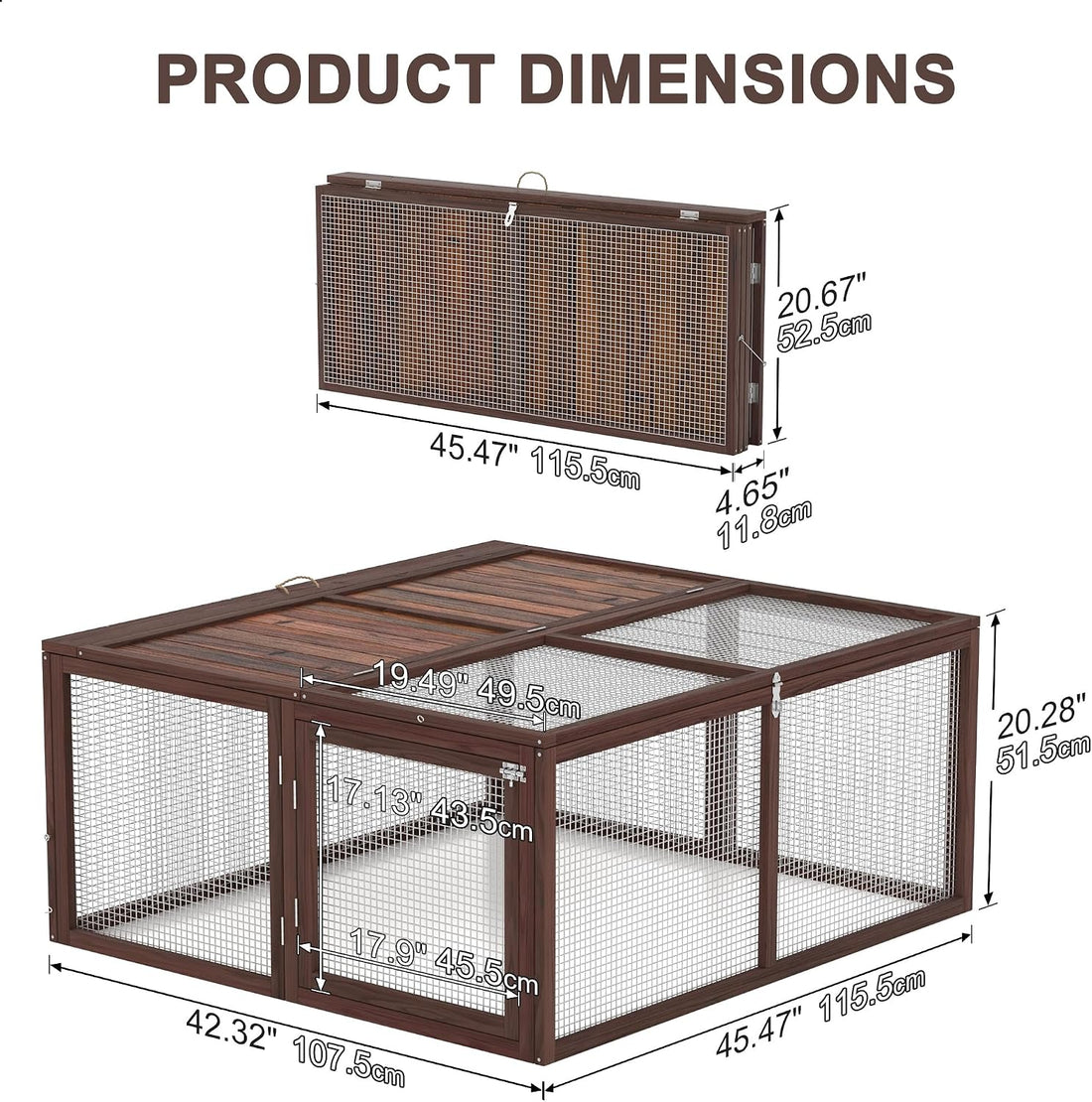 Portable Chicken Coop Run, Folding Rabbit Hutch