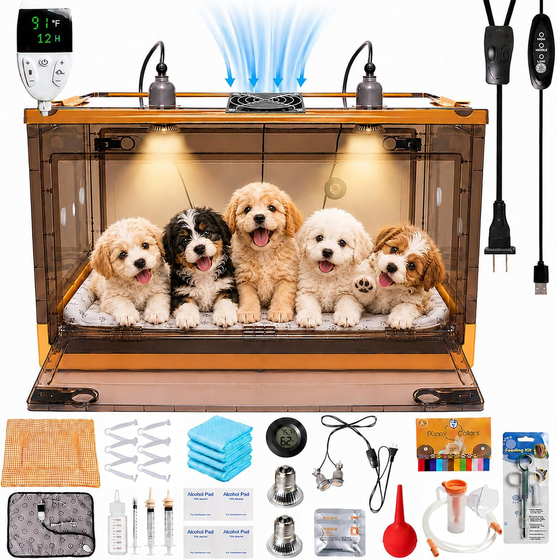 Puppy Incubator with Heating and Fan-Kitten Incubator.Temperature