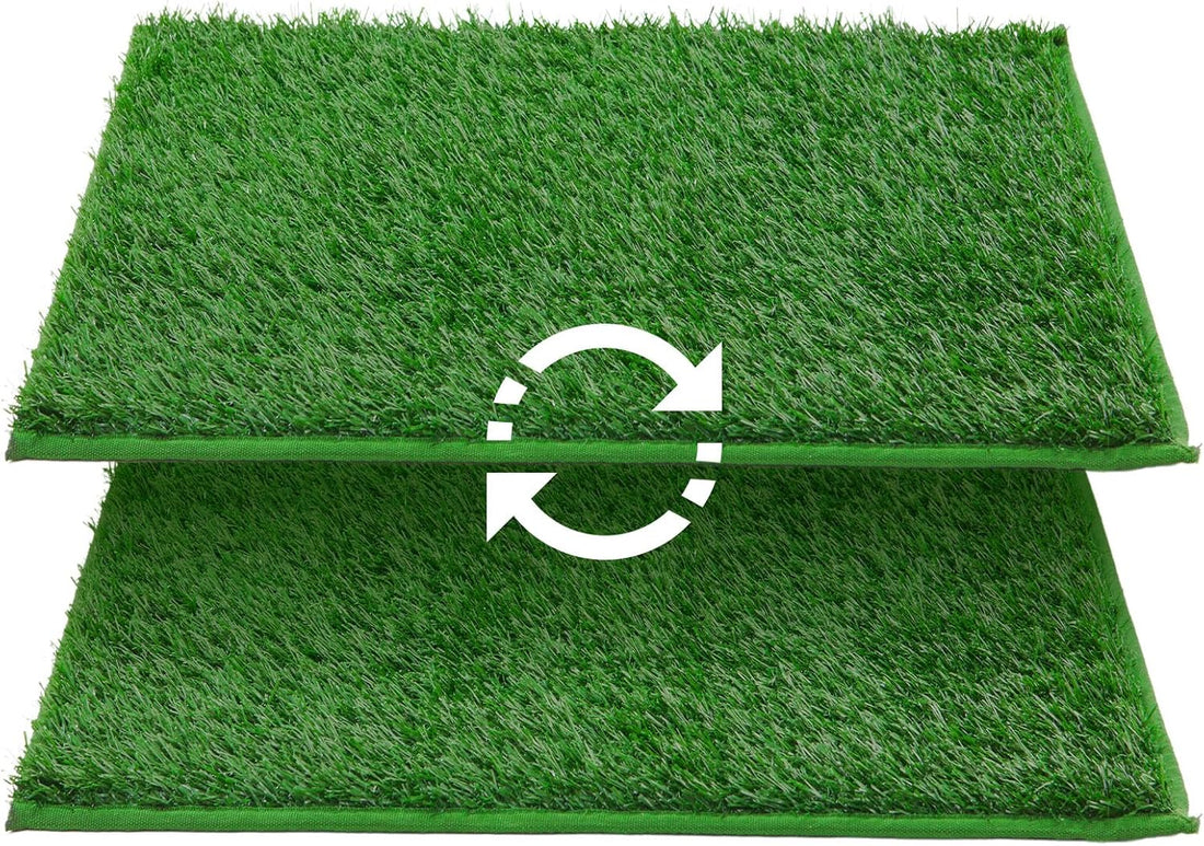 LOOBANI Dog Grass Pee Pads, 2 Pack Artificial Grass for Potty Tray