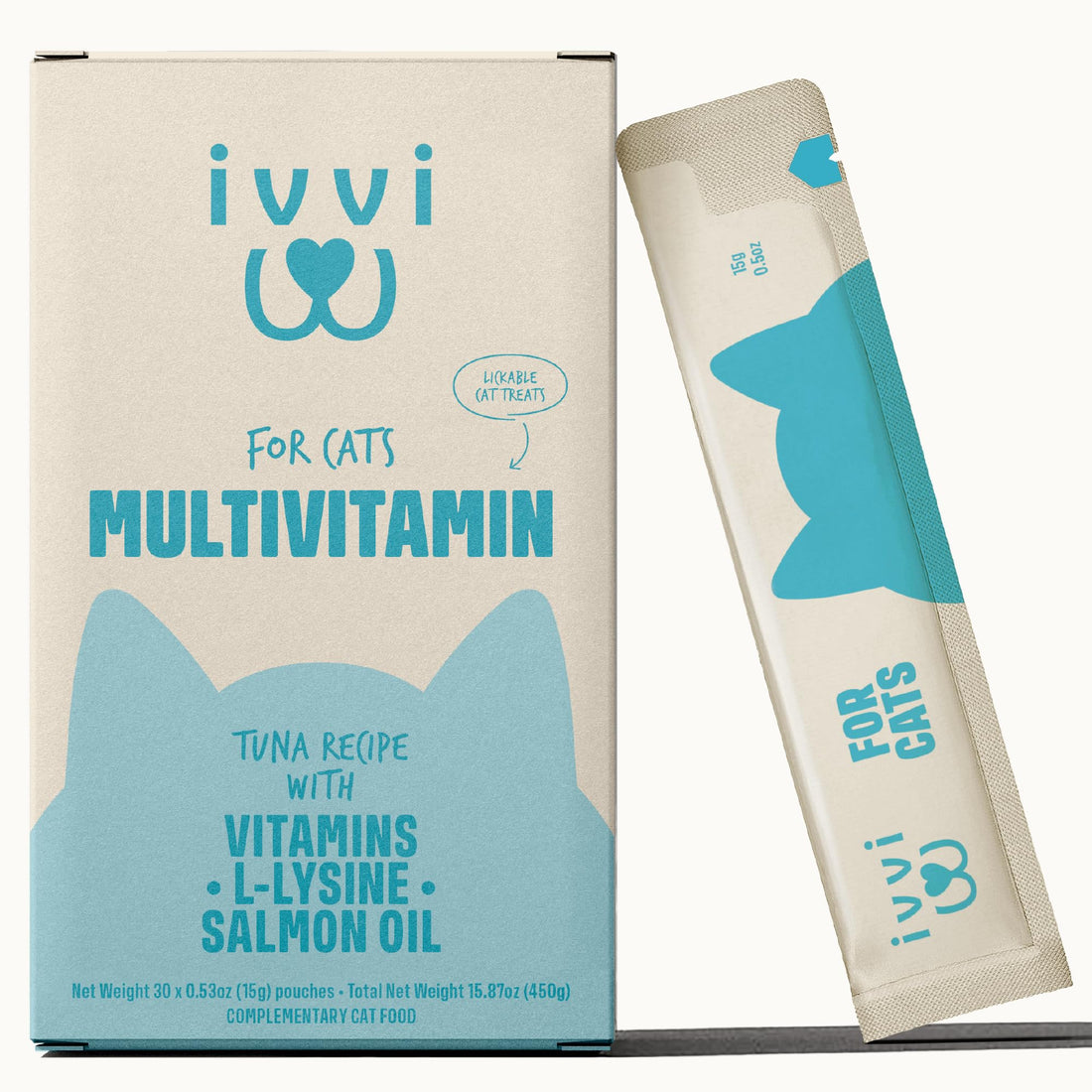 ivvi Multivitamin for Cats - Creamy Lickable Cat Supplement with Tuna