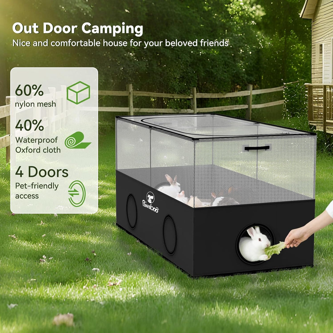 Pawaboo Small Animal Playpen, Foldable Pet Cage Tent