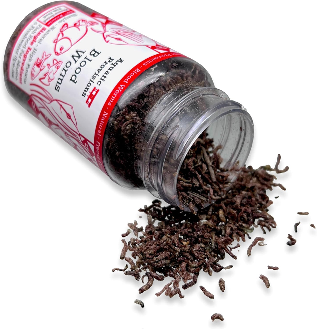 Aquatic Provisions Freeze Dried Bloodworms for Fish, 0.5 oz Jar