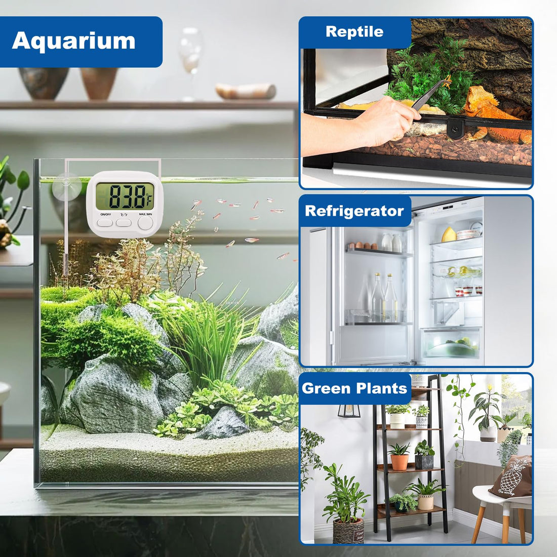 Digital Aquarium Water Thermometer,HD LCD Screen Fish Tank Thermometer