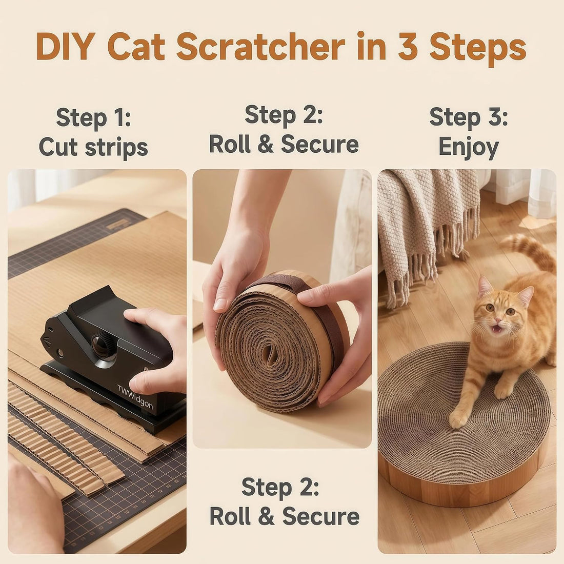 Cardboard Cutter for Cat Scratchers,Includes 10 Blades,3m nylon