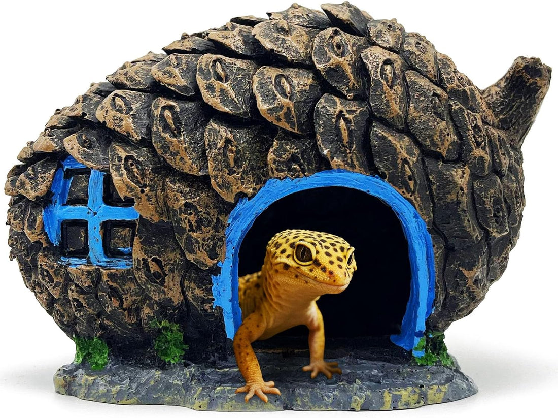 Pumpkin Leopard Gecko Hide Reptile Bearded Dragon Tank Hideout Caves