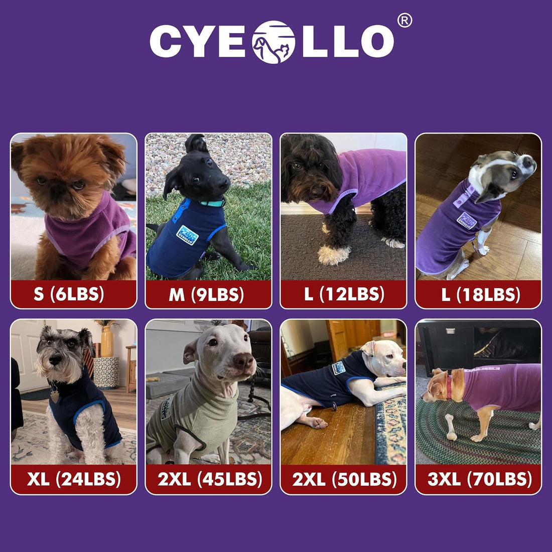 cyeollo Fleece Dog Sweater, Pullover Dog Fleece Jacket Turtleneck