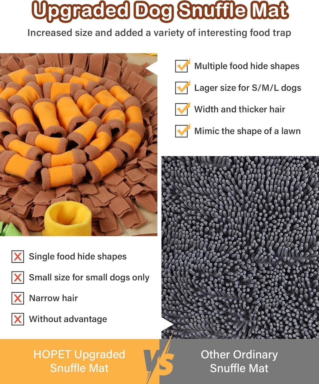 HOPET Snuffle Mat for Dogs Large Breed,Interactive Sniff Feeding