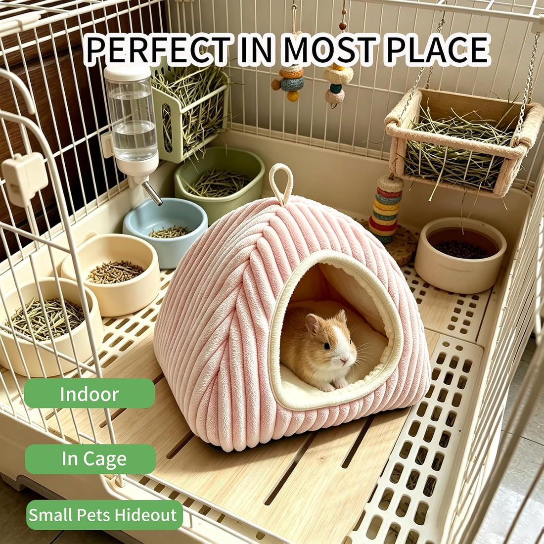 Guinea Pig Hideout Bed, Dwarf Bunny Enclosed Cave
