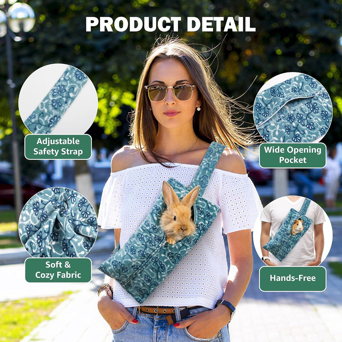 2-in-1 Bearded Dragon & Guinea Pig Sling Carrier