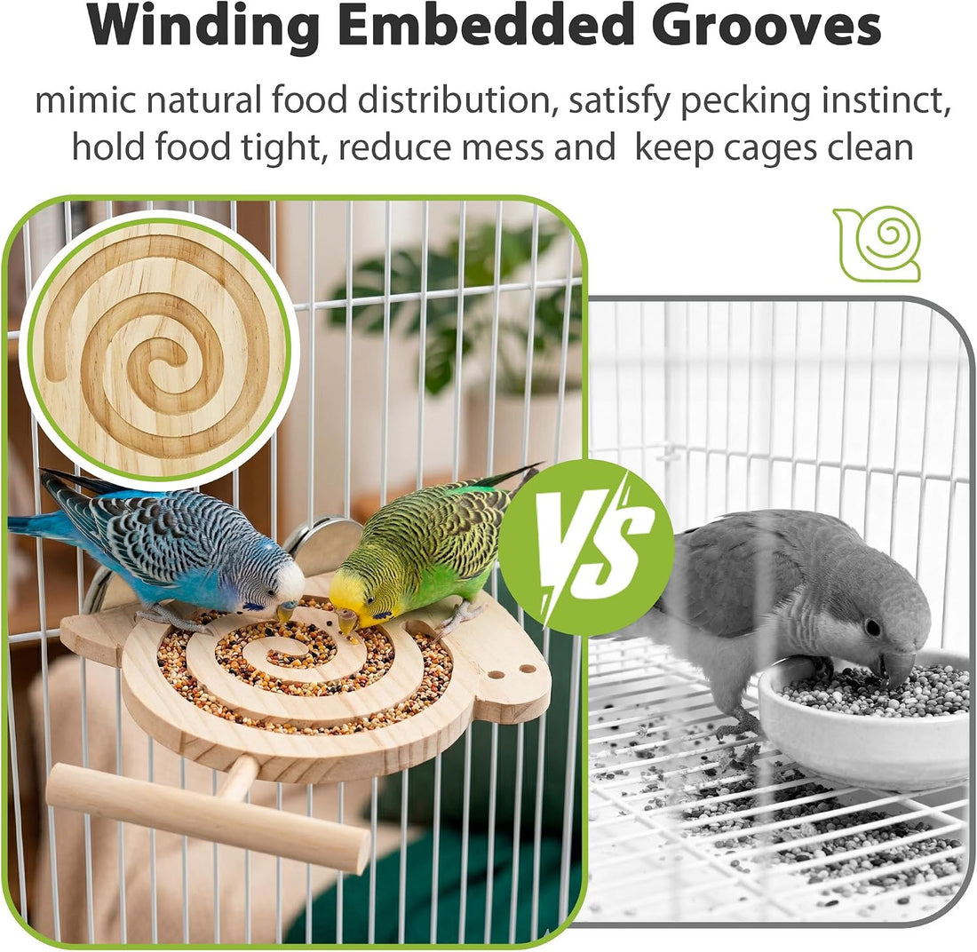 Bird Foraging Toys with Perch, for Novice/Older/Slow-Learning Birds