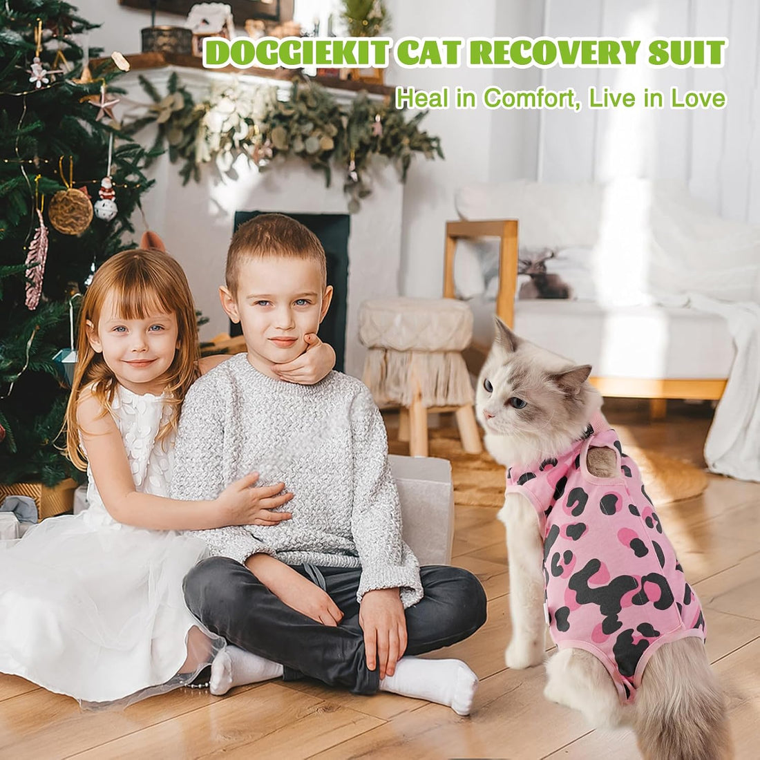 Cat Surgery Recovery Suit, Kitten Onesie for Spay Abdominal Wound