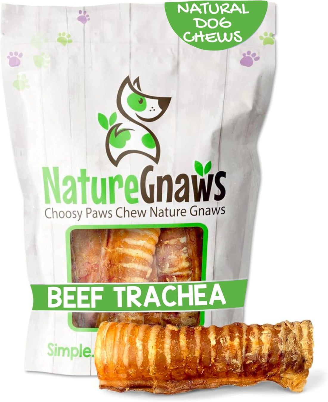 Nature Gnaws Beef Trachea Chews 3", 12 Count