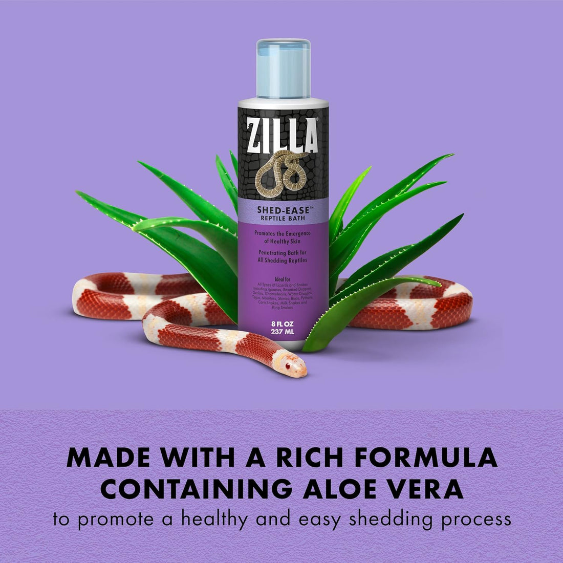 Zilla Shed-Ease Reptile Bath for Ball Python and Lizards, 8 Ounces