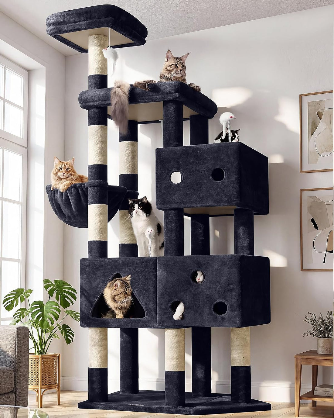 Globlazer Extra Large Cat Tower for Big Cats 20 lbs, 81in, F81