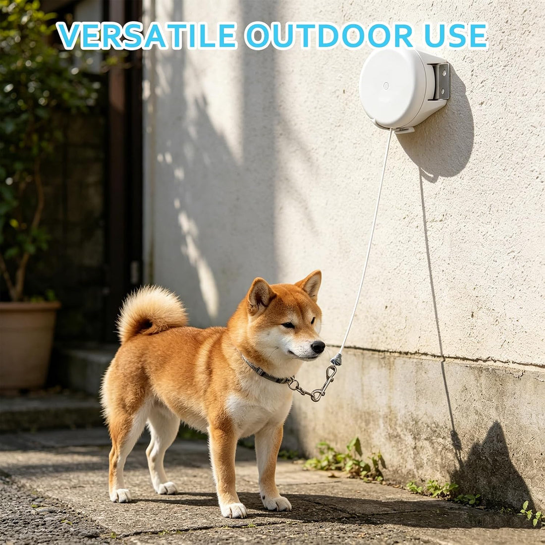 49FT Wall Mount Retractable Dog Tie Out Cable
