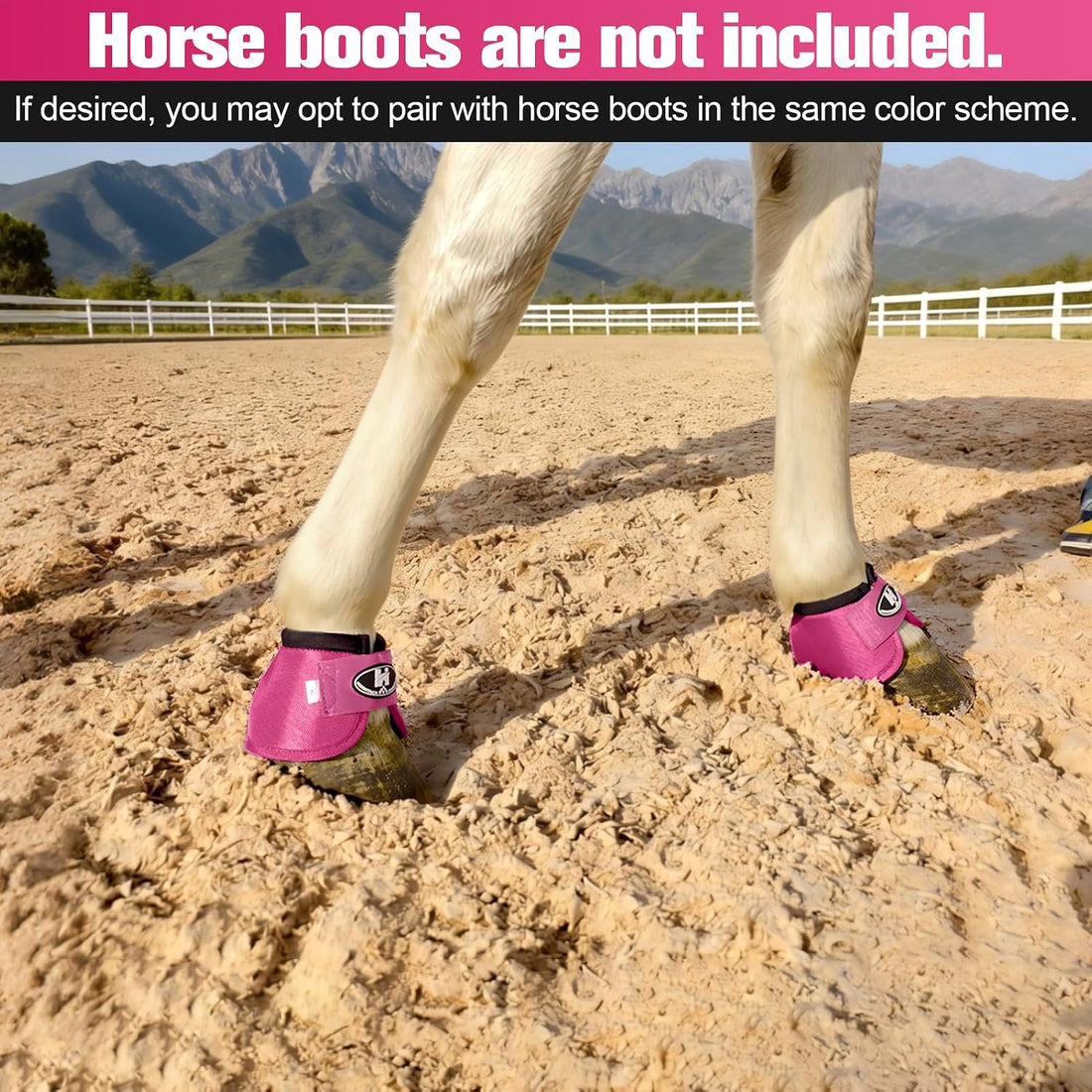 Horse Bell Boots for Outdoor Sports(Raspberry, XL)