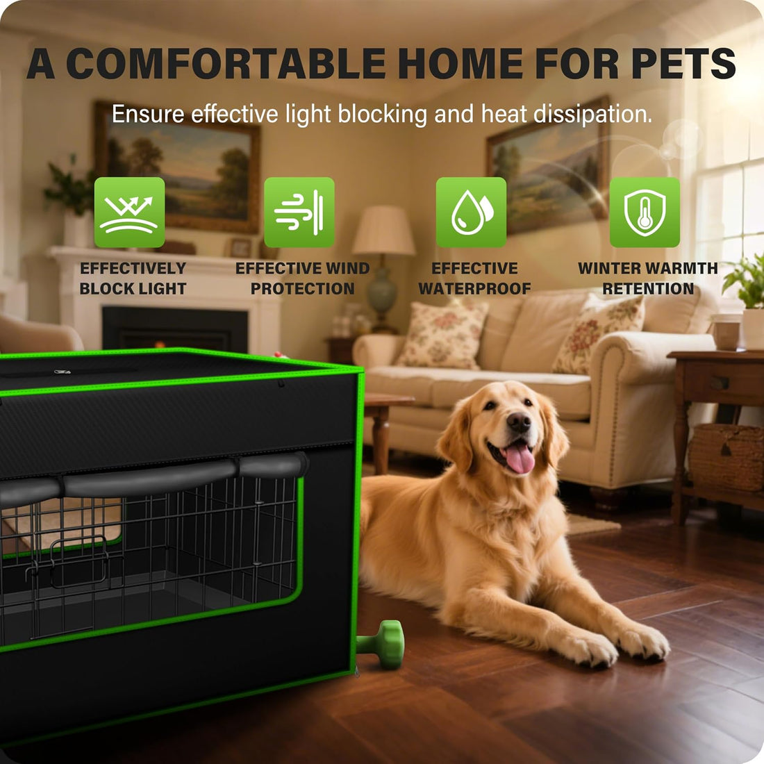 Dog Crate Cover, Insulated Dog Kennel Cover & Dog Cage Cover