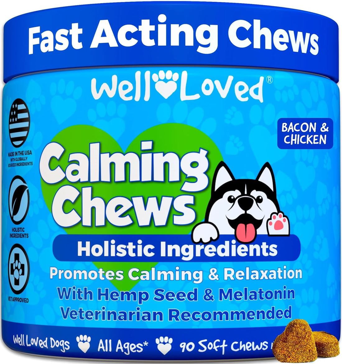 Well Loved Calming Chews for Dogs - Dog Calm Treats Extra Strength