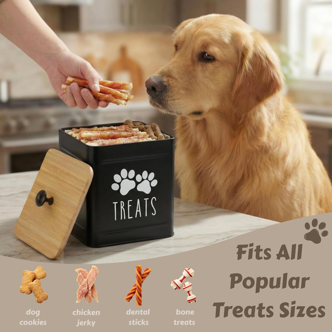 PERFNIQUE Dog Treat Container, Airtight Dog Treat Jar