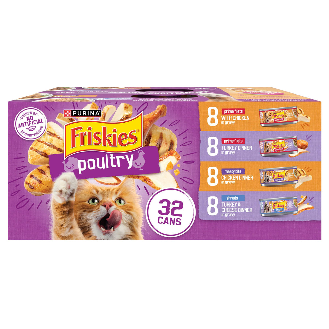 Purina Friskies Gravy Wet Cat Food Variety Pack, Poultry Shreds