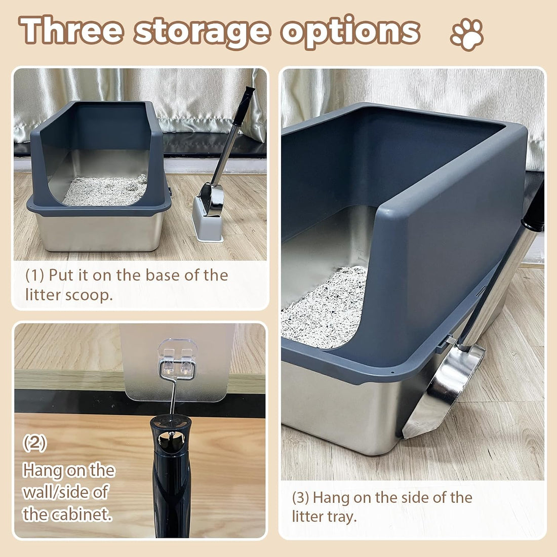 Cat Litter Scoop Deep Shovel,Detachable Long Handle Litter