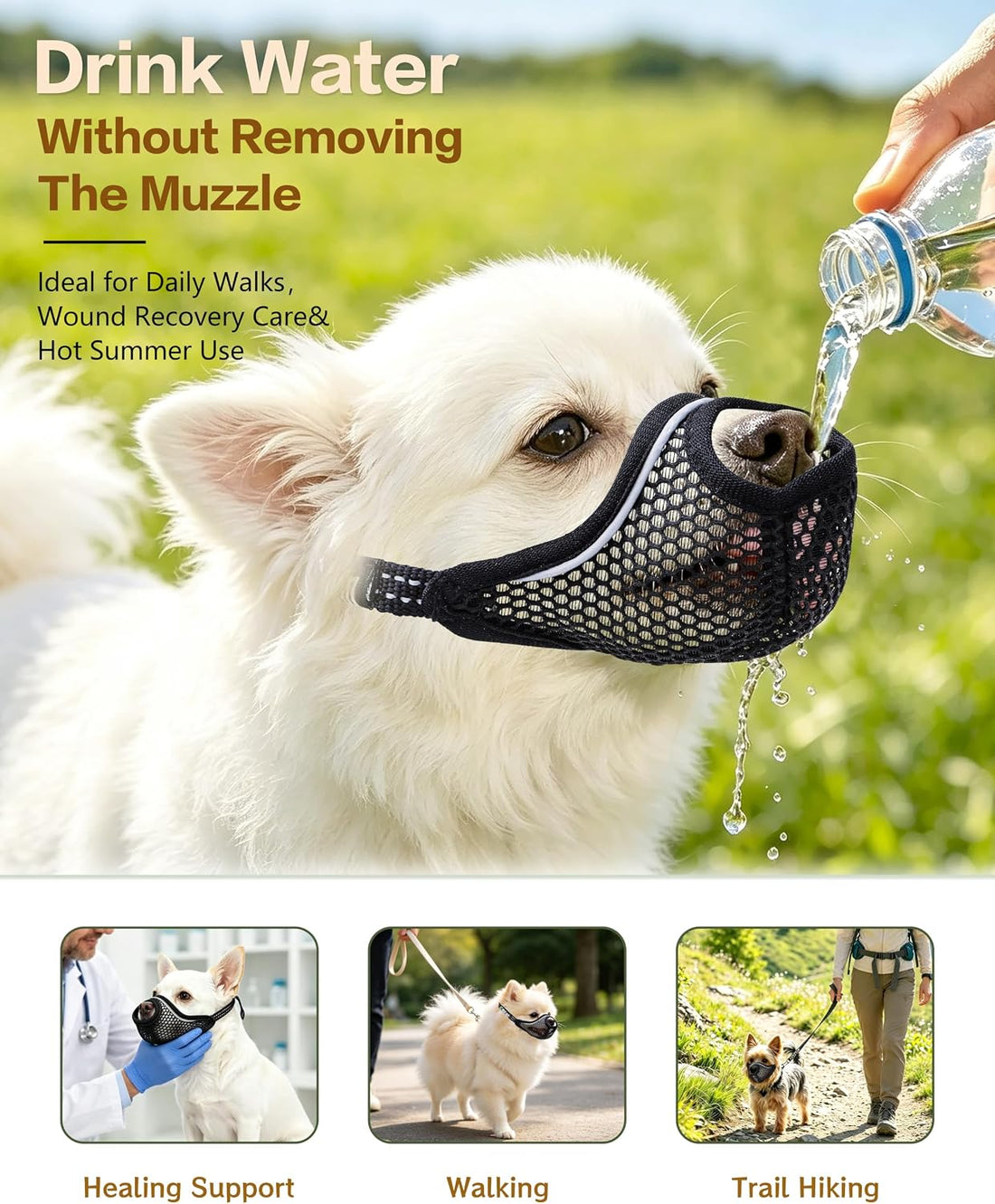 Soft Mesh Dog Muzzle for Short Snout Extra Small Dogs Anti-bite