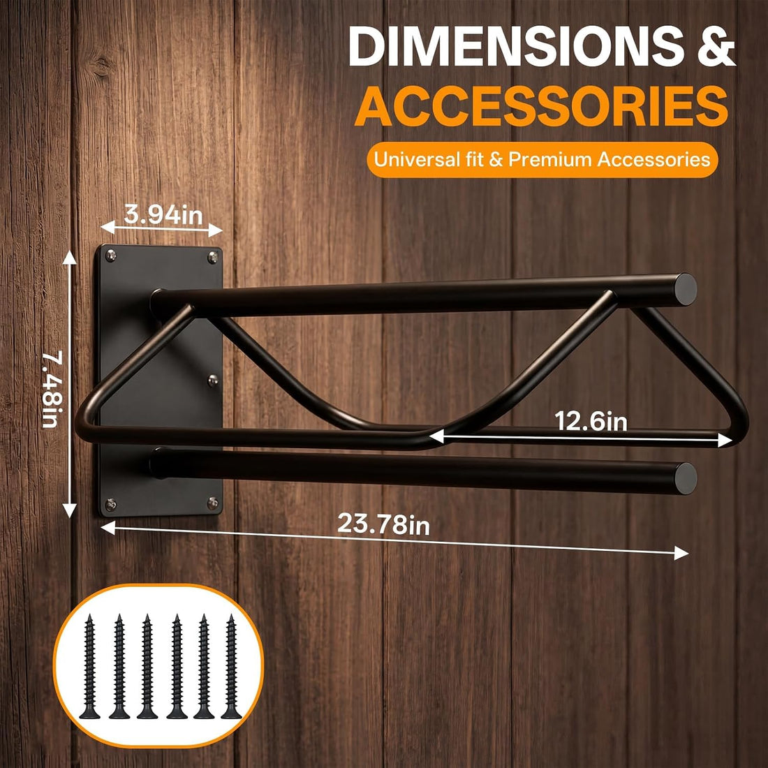 4 Pack Wall Mounted Saddle Racks with Pad Bar,Heavy Duty Black Saddle
