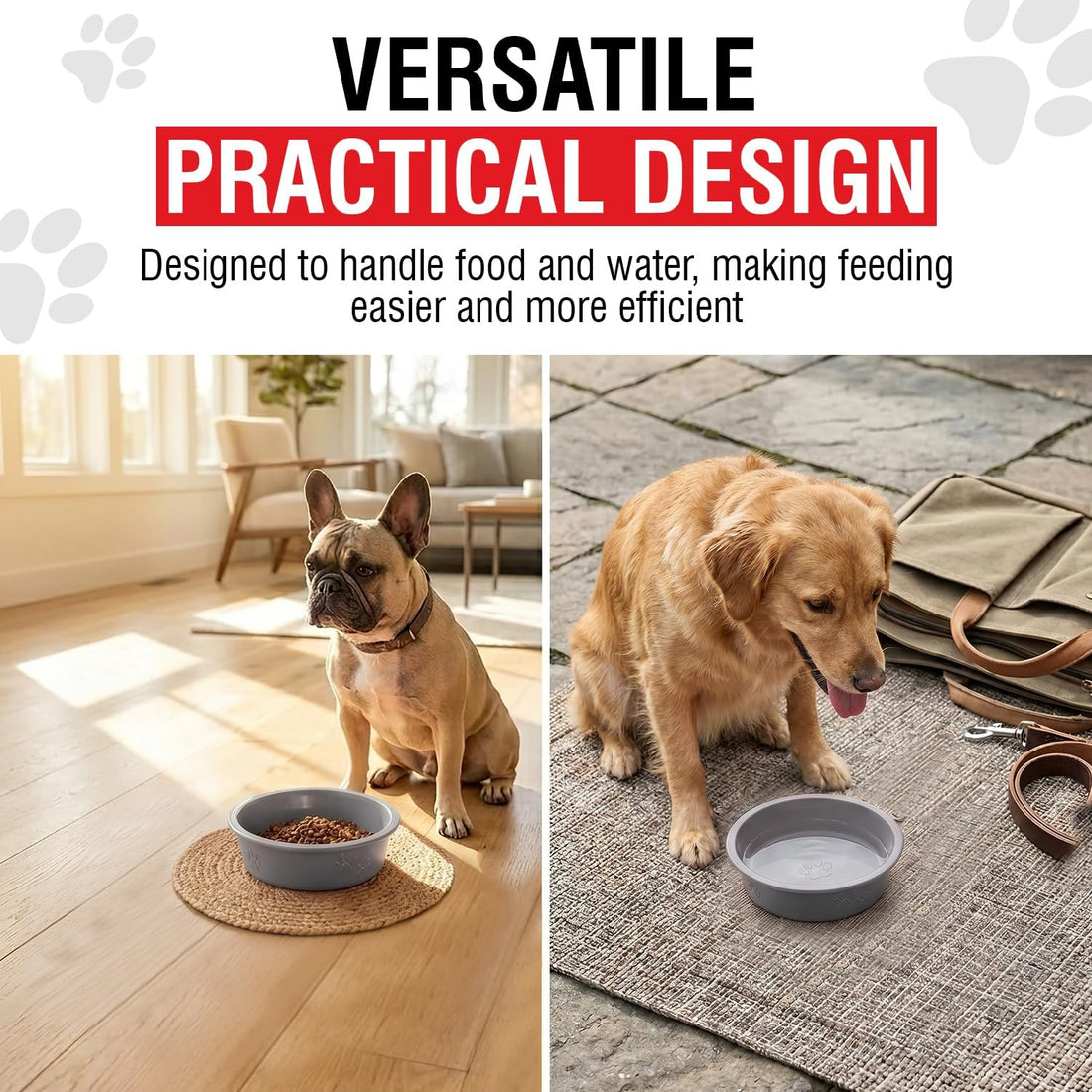 Loving Pets Dolce Luminoso Dog Bowl, Non-Skid Plastic Bowl