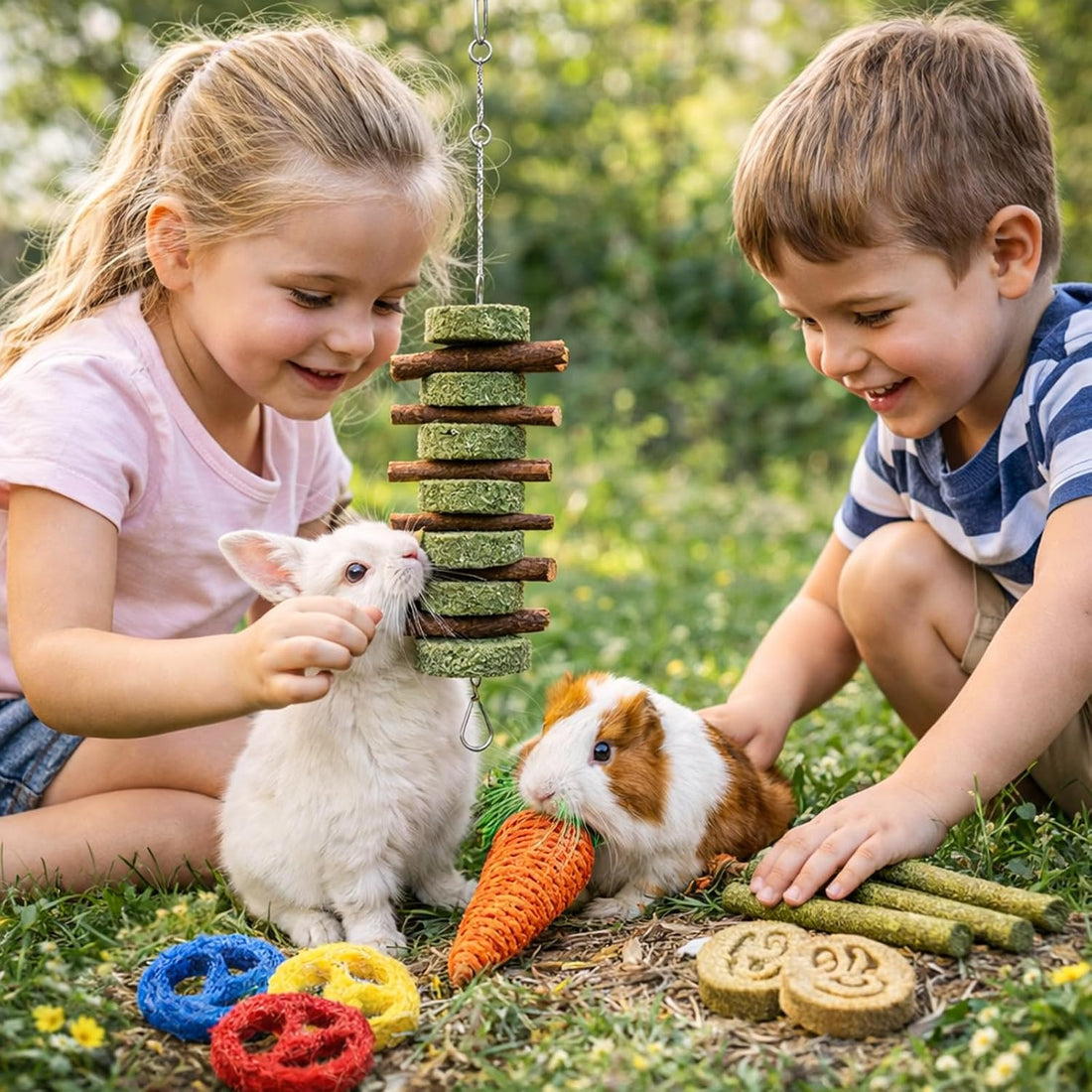 Grddaef 20 PCS Bunny Chew Toys for Teeth