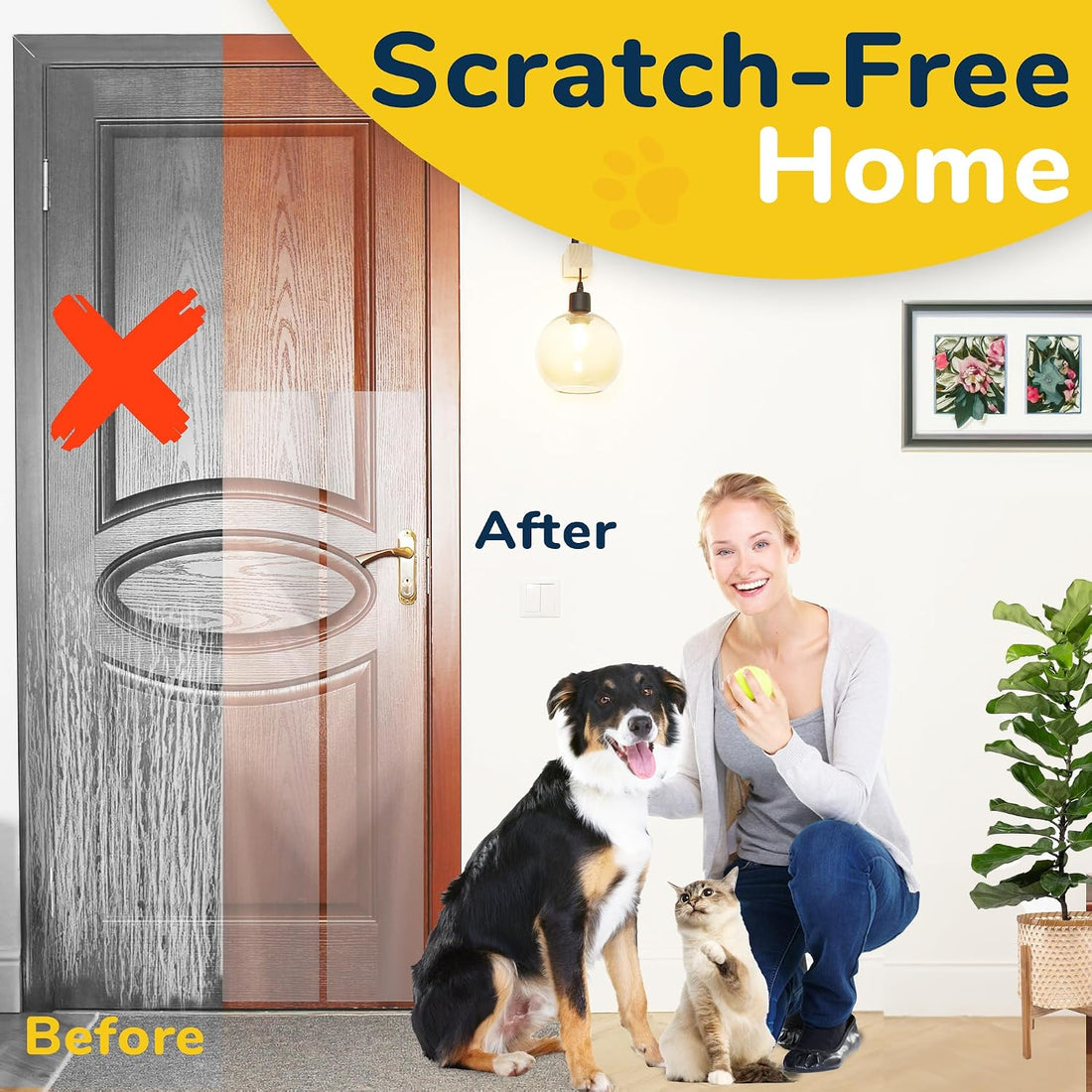 PROTECTO Door Protector from Dog Scratching w/Utility Knife